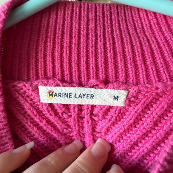 MARINE LAYER Skylar Turtleneck Sweater in Bubble Gum Size M - Picture 3 of 7